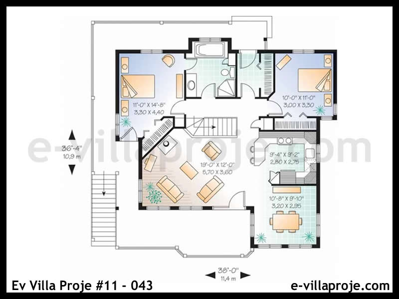 Ev Villa Proje #11 – 043 Ev Villa Projesi Model Detayları